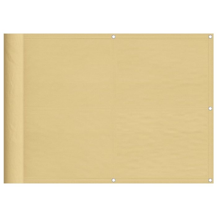Vidaxl Parawan Balkonowy, Piaskowy, 75X600 Cm, 100% Poliester Oxford