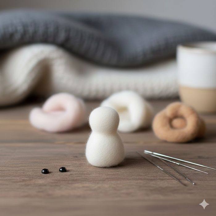 Набір для творчості для валяння, іграшка котик