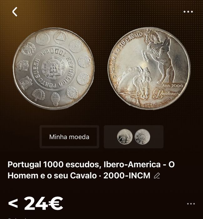 Portugal 1000 escudos, Ibero-America - O Homem e o seu Cavalo • 2000-INCM