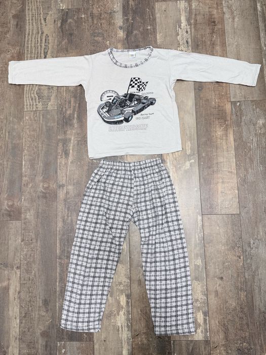 Piżama dwuczęściowa długi rękaw samochody auta 110 116