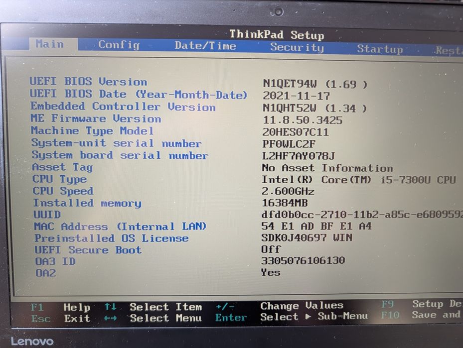 Lenovo ThinkPad T470 i5-7300U/16GB/240GB SSD