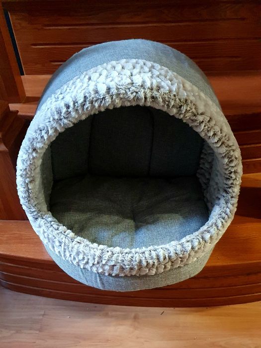 Leżanka budka dla kota lub małego pieska dwustronna poduszka
