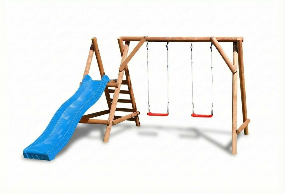 Drewniany Plac Zabaw do Ogrodu GOOFY Ślizg 2Huśtawki PRODUCENT