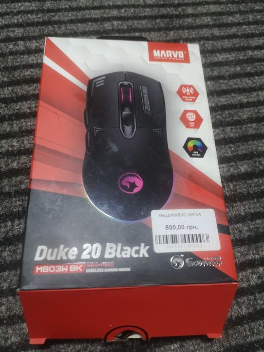 Мышь MARVO Wireless / Wired Mouse M803W BK | 2.4G/Type-C, 800-4800dpi |