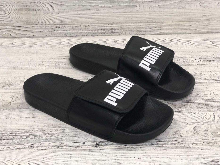 Чорні та білі шльопанці на липучці. Натуральна шкіра! Гарантія. р40-45