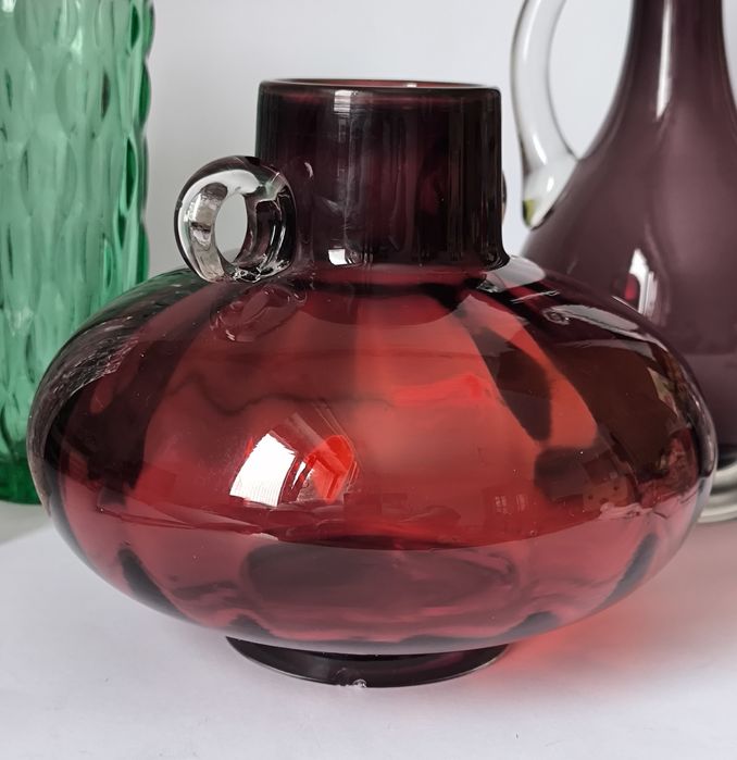 Wazon Tarnowiec duży Jaś piękne stare kolorowe szkło