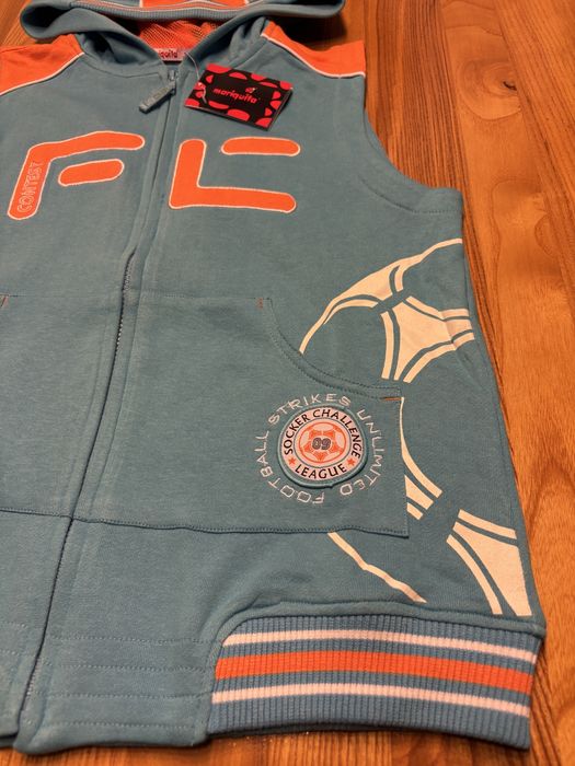 Kamizelka chłopięca 146 cm z kapturem na zamek bawełna Mariquita nowa