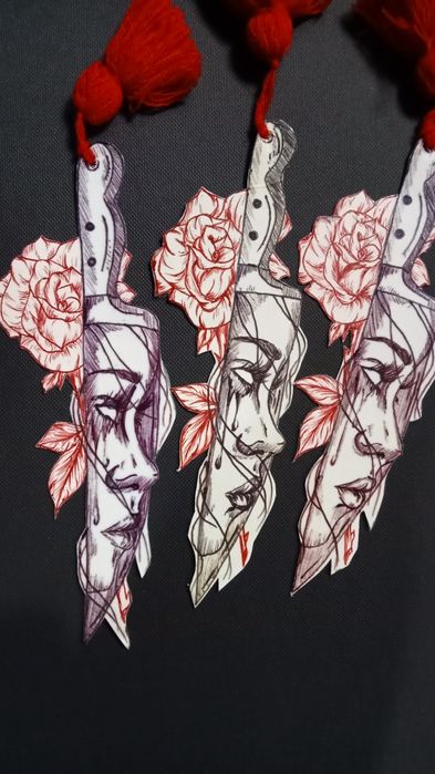 Bookmark Marcador de livros desenhados e feitos à mão