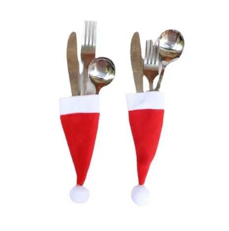 Mini Czapeczki Świętego Mikołaja 10 szt. Ozdoby na Sztućce