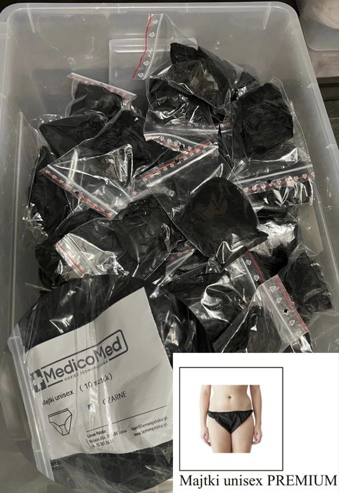 Majtki uniwersalne jednorazowe czarne bielizna masaż