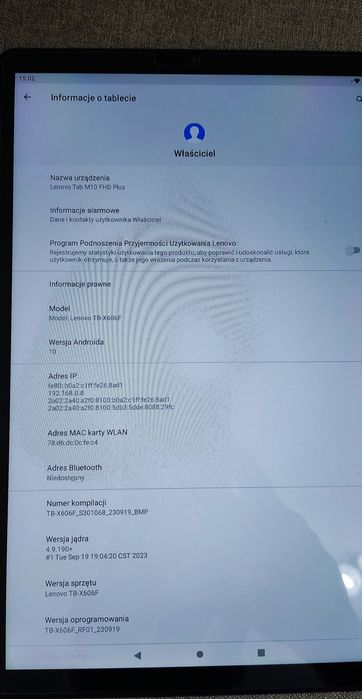 Tablet Lenovo TAB M10 FHD PLUS