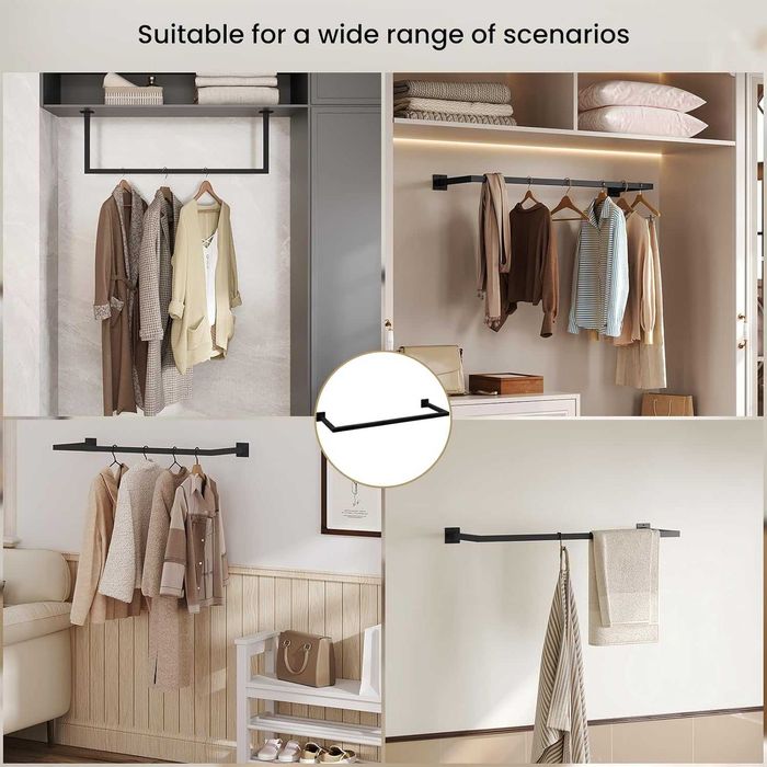 Nowy wieszak ścienny / haczyk / drążek / czarny / eSITURO !A1465!