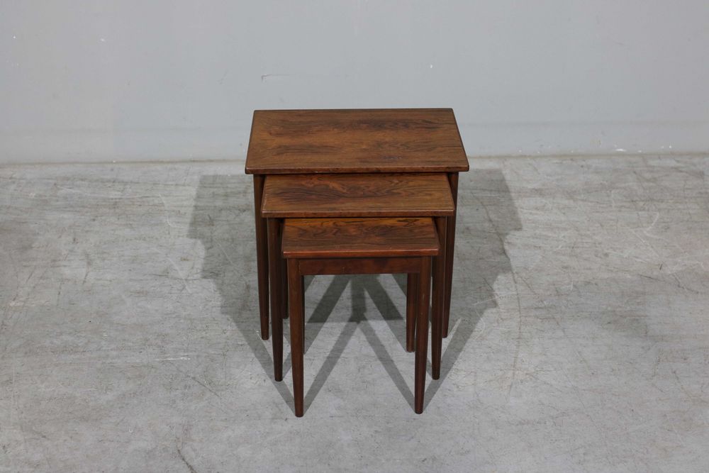 Conjunto de 3 mesinhas dinamarquesas em pau santo
