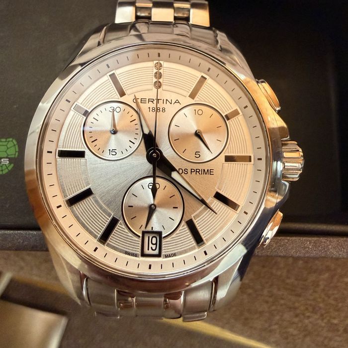 Zegarek Certina DS Prime Chronograph Diamonds | FULL SET | Diamenty, Szafir