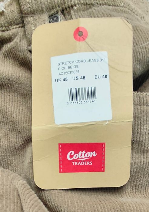 Wr) COTTON Traders męskie spodnie sztruksowe Roz.48