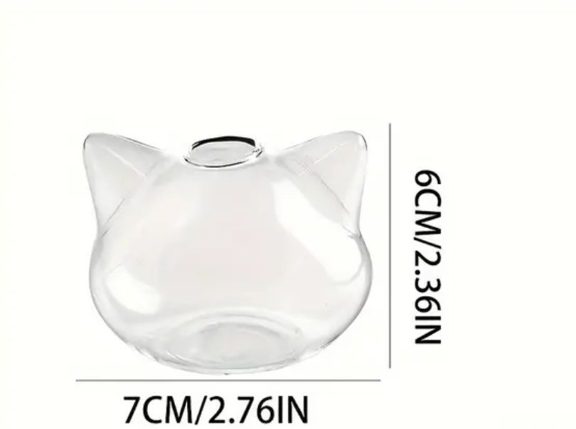 Ваза скляна у формі кота, маленька