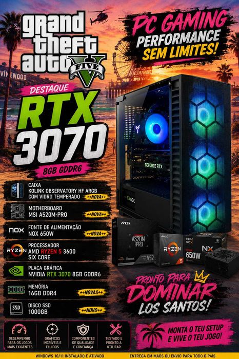 Pc Gamer com Gráfica RTX3070