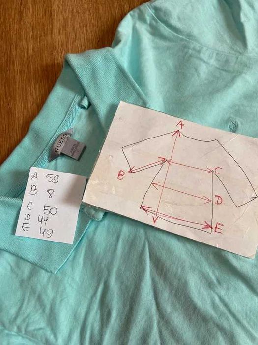 Mieta turkus koszulka tshirt polo kolnierzyk guess m l damski