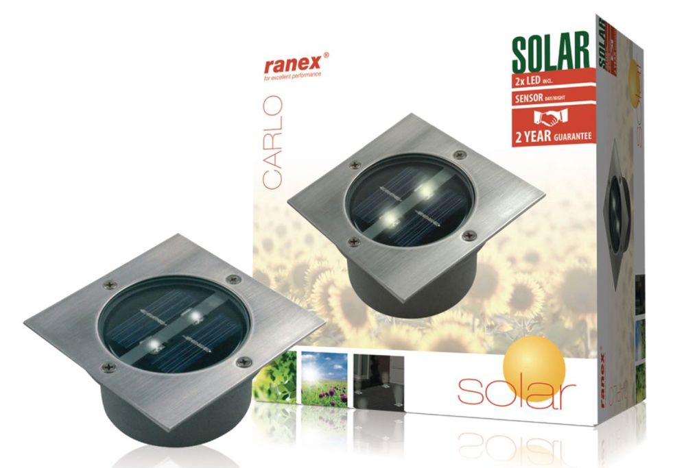 Ranex Lampka solarna, ogrodowa, LED, wpuszczana w grunt