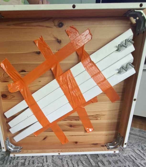 IKEA LERHAMN Stół, bejca jasna patyna, biała 74X74