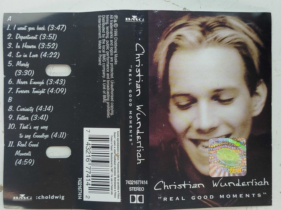 Christian Wunderlich ‎Real Good Moments kaseta Electronic Pop Ballad
