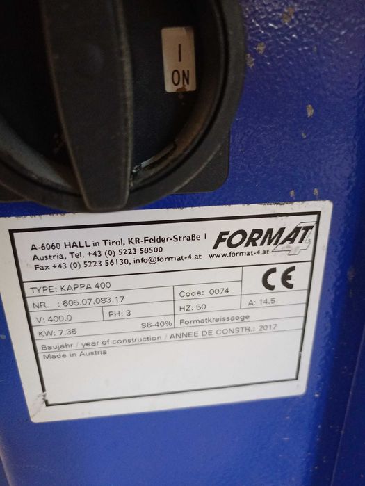 Silnik 7,35 kW FELDER FORMAT Kappa 400 2017r