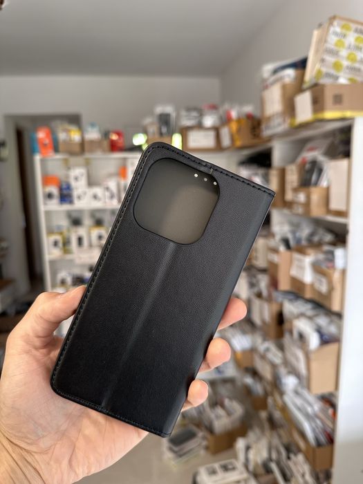 Etui z klapką zamykane czarne + SZKŁO hartowane do REALME 16 PRO