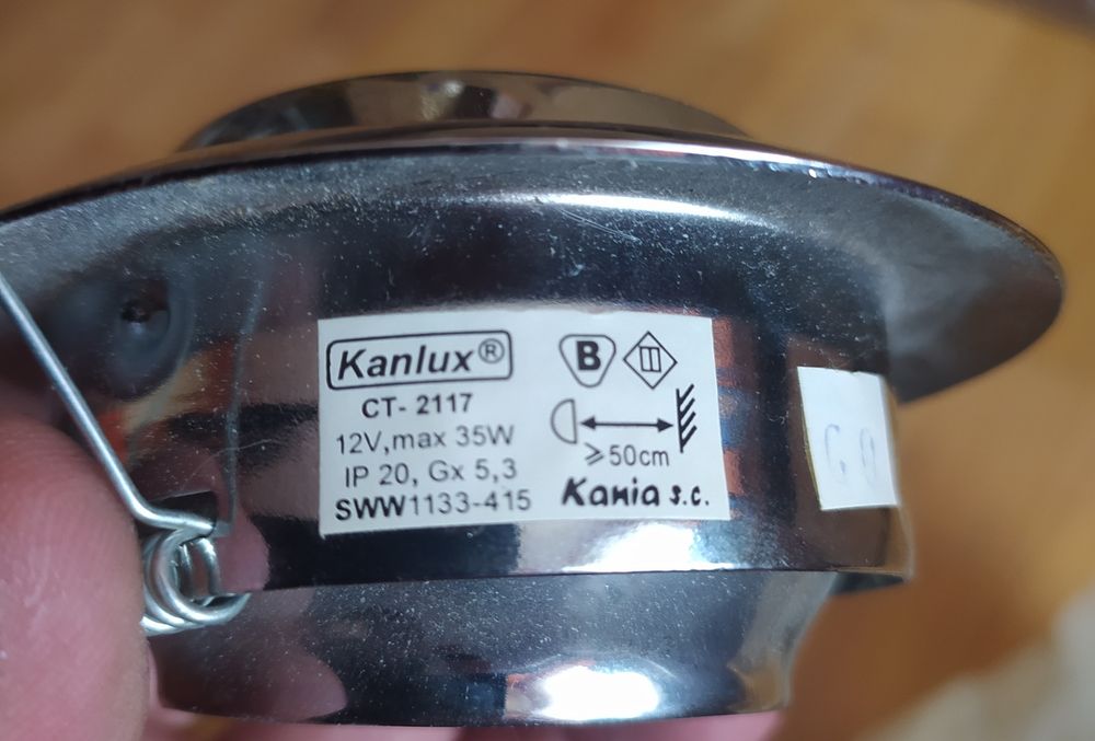 Oprawy podsufitowe Kanlux fi 75 mm+. dodatki.