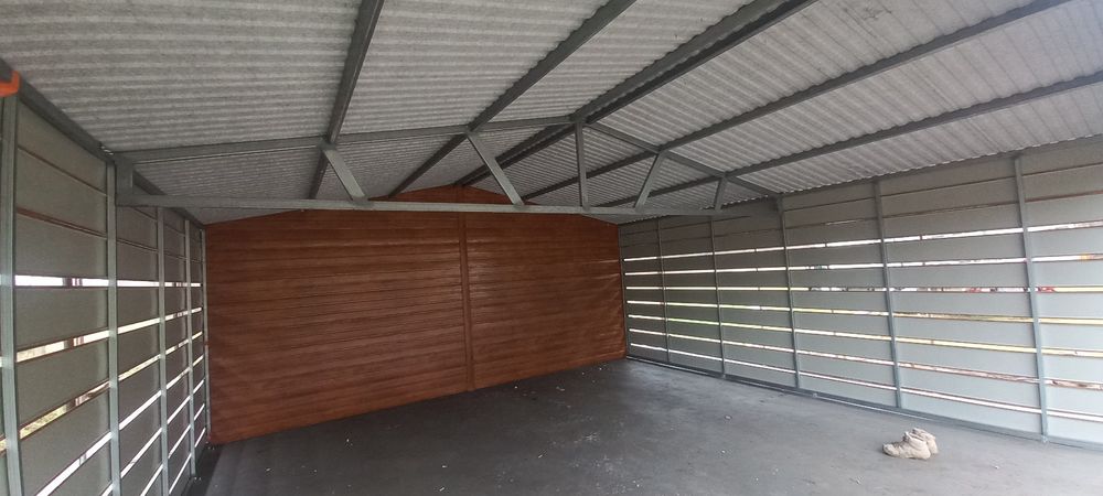 Wiata garażowa Carport 11x8 ocynkowany profil,Blachodachówka