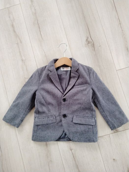 Marynarka chłopiec H&M 92 szary melanż, ciemna wesele