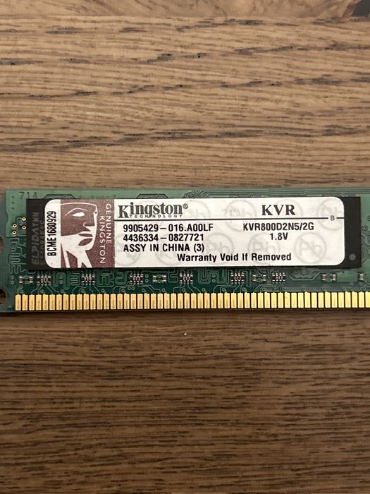 Kingston Pamięć KVR800D2N5/2G DDR2 2 GB 800MHz