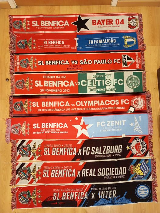 SL Benfica cachecol de jogo de futebol novo oficial, artigo de coleção