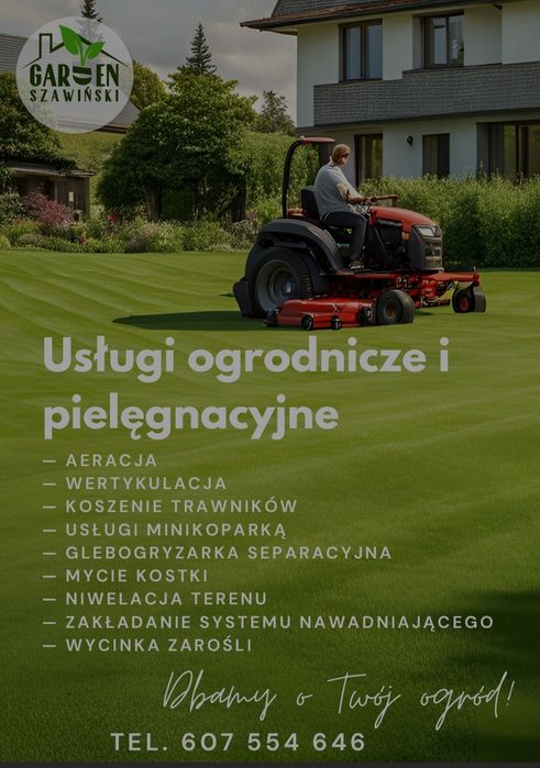 Zakładanie trawników glebogryzarka separacyjna systemy nawadniające