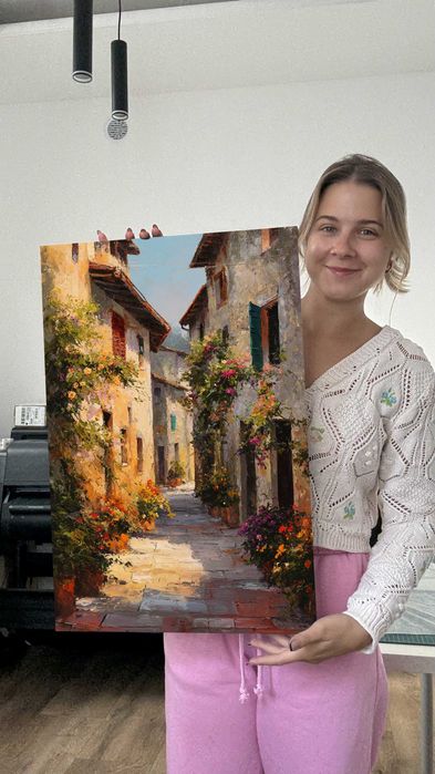 Obraz na płótnie pejzaż włoska uliczka 40x60