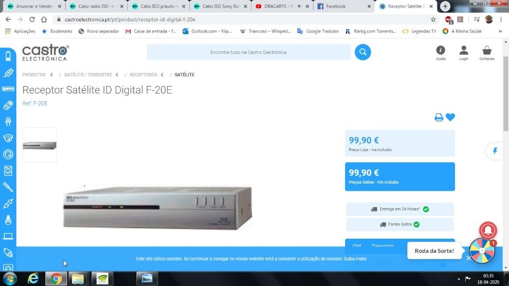 Receptor Satélite ID Digital F-20E