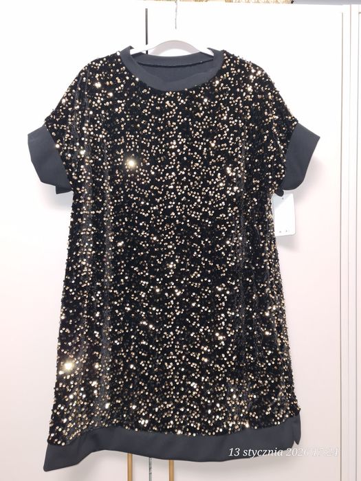 Nowa sukienka cekiny złote
