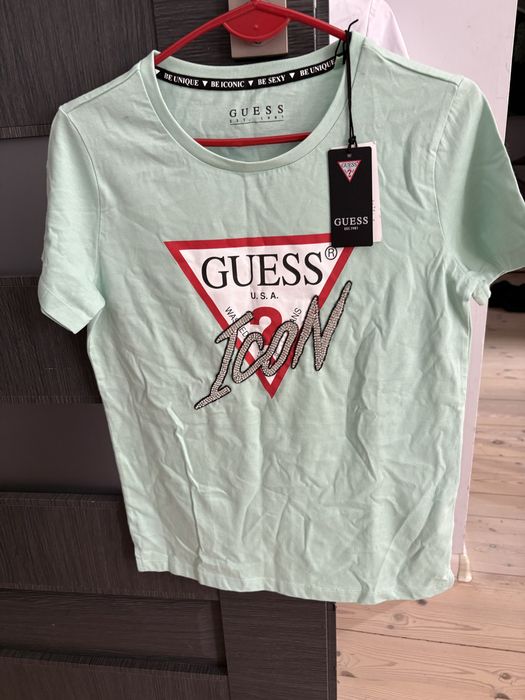 Guess nowa miętowa koszulka 36