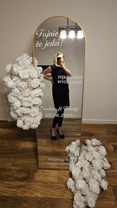 Lustro do selfie do zdjęć, lustro na wesele, lustro z imionami, dekora