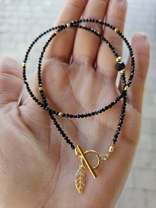 Naszyjnik Choker kamienie naturalne Spinel Onyks Hematyt