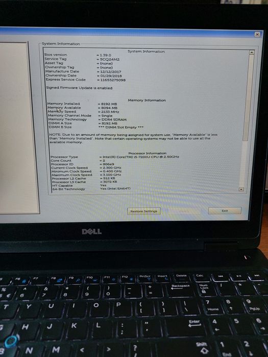 Dell e5580 Bateria idealna, ładny komputer