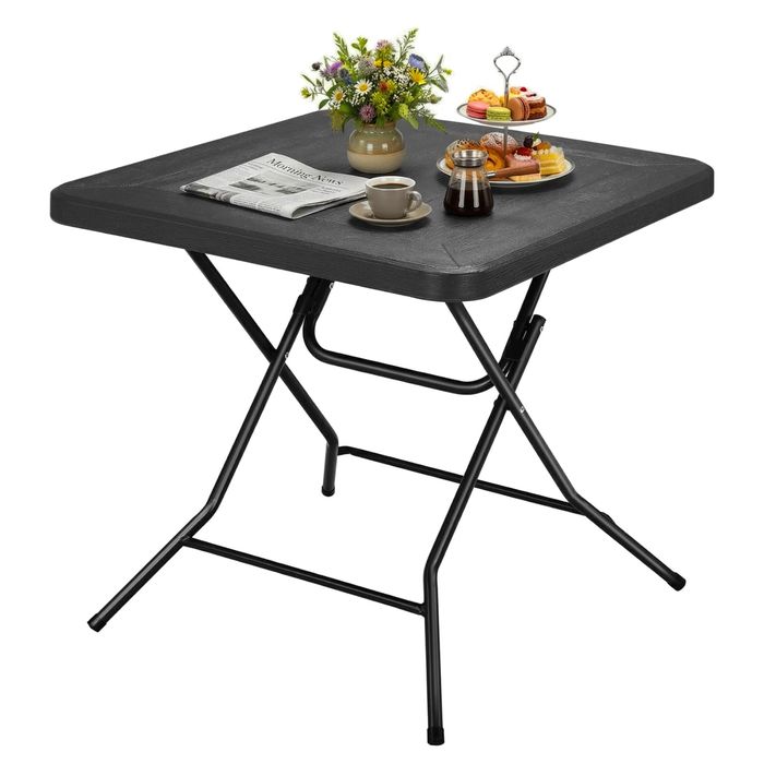 Stół składany Clevich MF80 – kwadratowy  80 cm, biały, składany, balkonowy