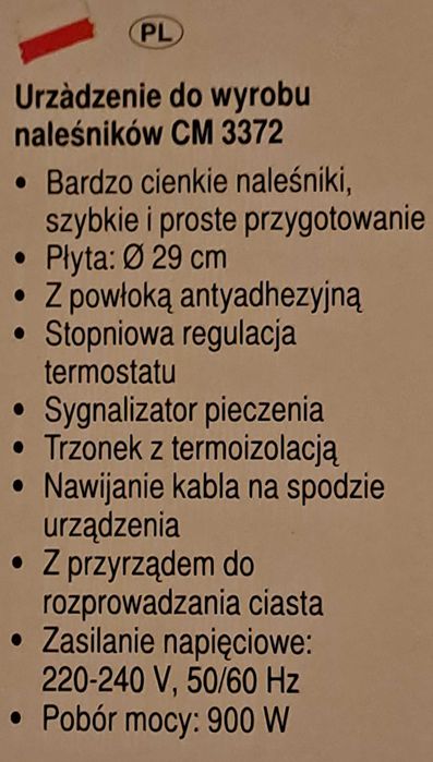 Naleśnikarka elektryczna