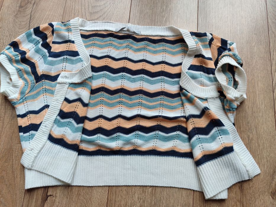 Krótki rozpinany sweter vintage S/M Dolce Vita bolerko, narzutka 36/38