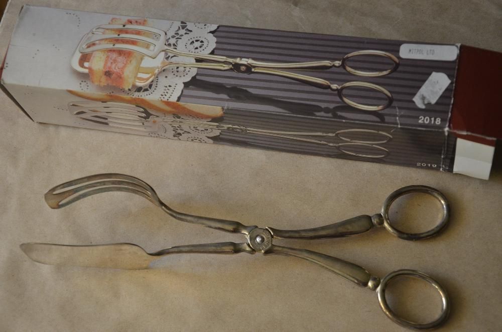 Szczypce do ciasta- posrebrzane.