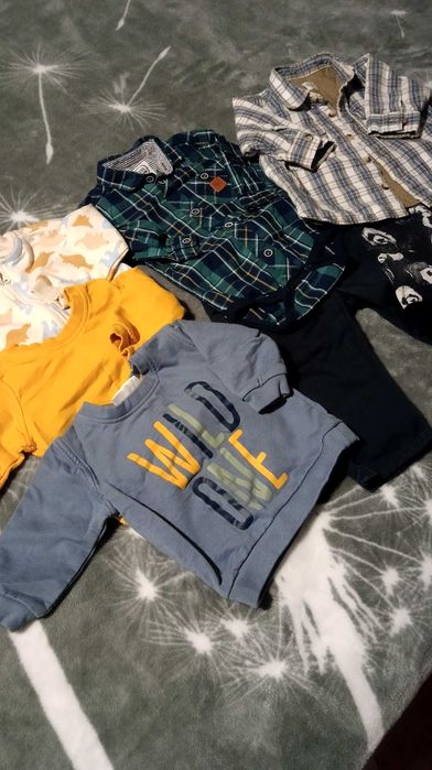 Zestaw ubranek dla chłopca 68, stan bardzo dobry, gratisy