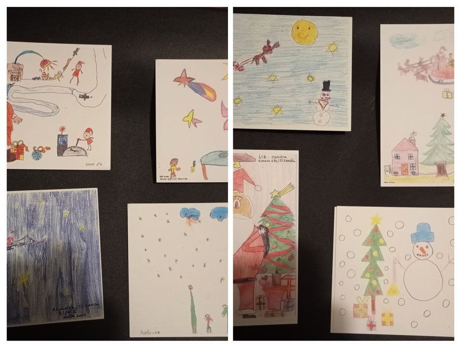 Postais de Natal feitos á mão