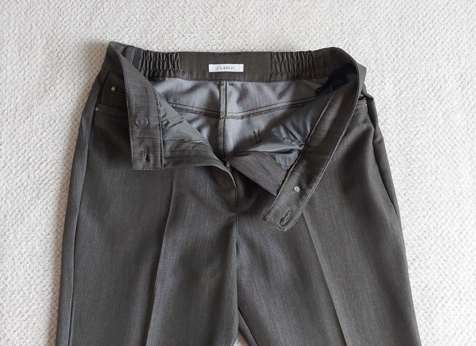Marks & Spencer Klasyczne Eleganckie Spodnie Materiałowe Szare 40 NOWE