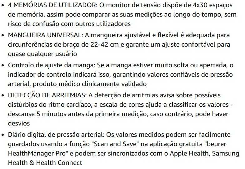 Tensiómetro de braço com controlo de ajuste do manguito