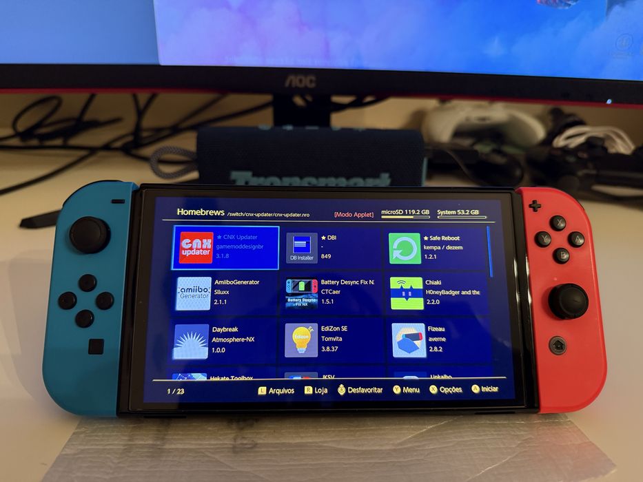 Nintendo Switch Oled desbloqueado aceito trocas