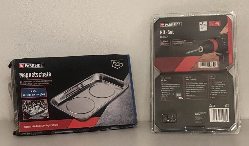 Kit Parkside Novo – Bandeja Magnética + Caixa de Bits 71 Peças
